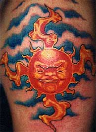 sun, clouds and skies tattoo