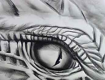 finished dragon eye tattoo drawing