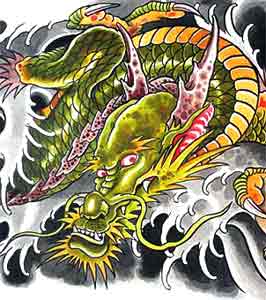 a cool looking dragon tattoo drawing